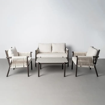 Conjunto jardín Cala acero-rattán PE 1 cm - Imagen 1