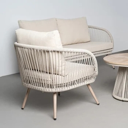 Conjunto jardín Duna acero-rattán PE 1 cm - Imagen 2