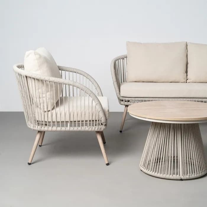 Conjunto jardín Duna acero-rattán PE 1 cm - Imagen 4