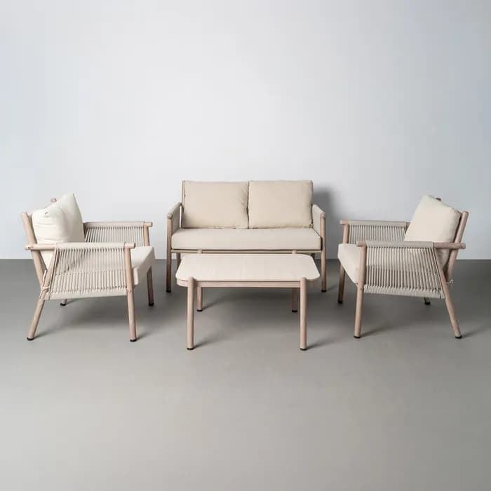 Conjunto jardín Salina acero-rattán PE 1 cm - Imagen 1