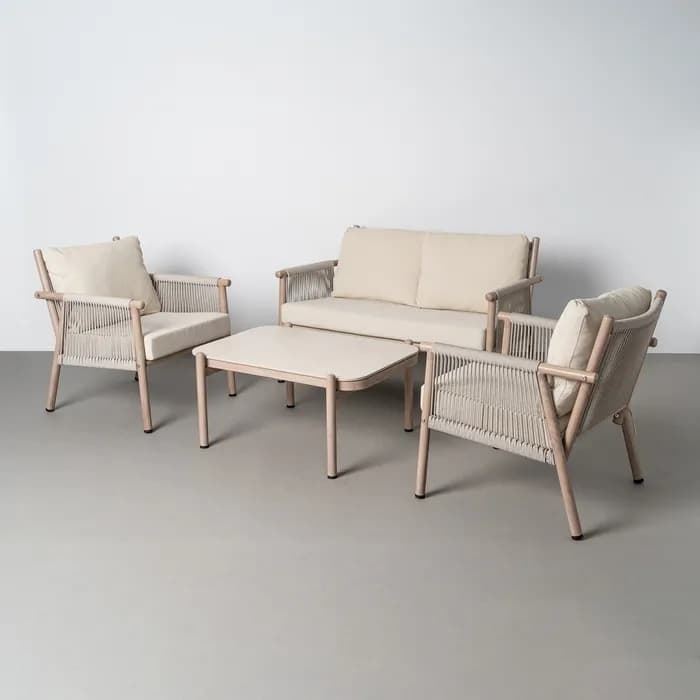 Conjunto jardín Salina acero-rattán PE 1 cm - Imagen 8