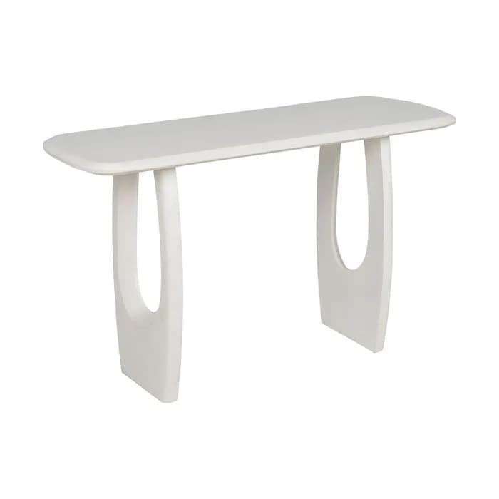 Consola blanco rozado madera de acacia 130 x 46 x 76 cm - Imagen 1