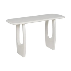 Consola blanco rozado madera de acacia 130 x 46 x 76 cm - Imagen 1