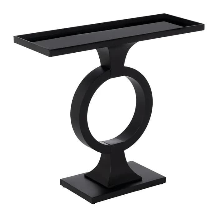 Consola negro metal-cristal 90 x 32 x 80 cm - Imagen 1