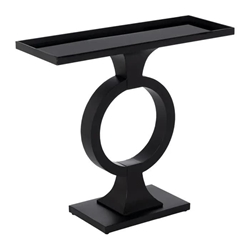 Consola negro metal-cristal 90 x 32 x 80 cm - Imagen 1