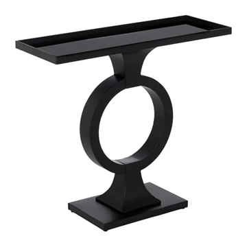 Consola negro metal-cristal 90 x 32 x 80 cm - Imagen 1