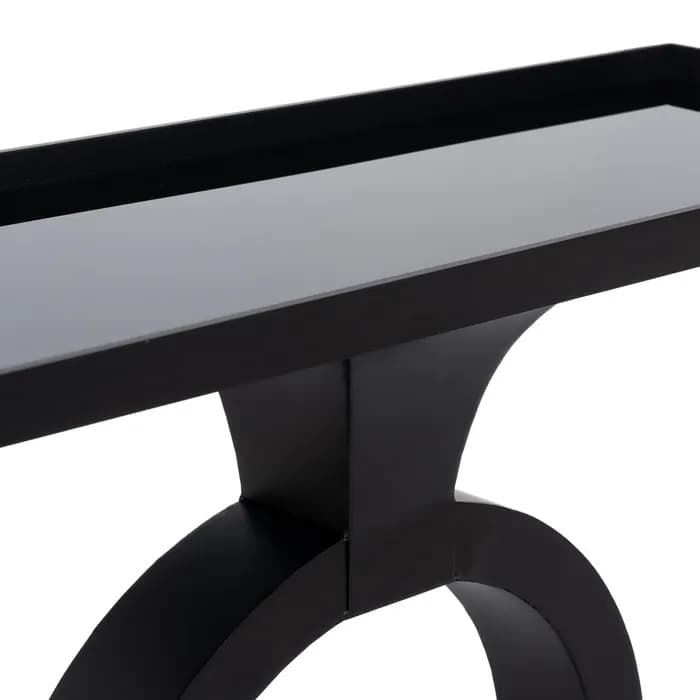 Consola negro metal-cristal 90 x 32 x 80 cm - Imagen 4