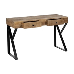 Escritorio marrón-negro madera-metal 120 x 50 x 77 cm - Imagen 2