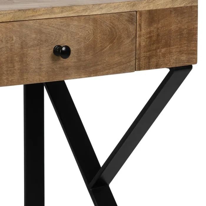 Escritorio marrón-negro madera-metal 120 x 50 x 77 cm - Imagen 6