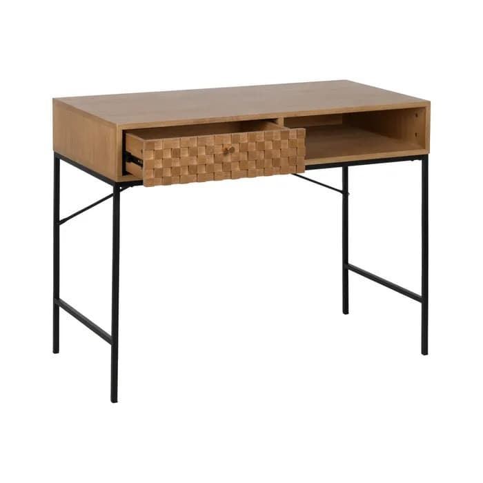 Escritorio natural DM/madera 96x48x75.50 cm - Imagen 2