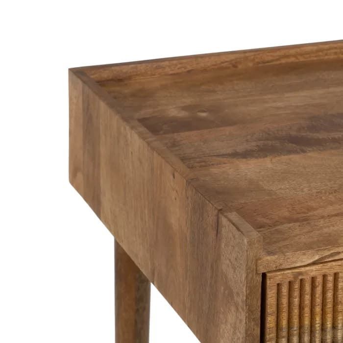 Escritorio natural madera de mango 110x50x76 cm - Imagen 3