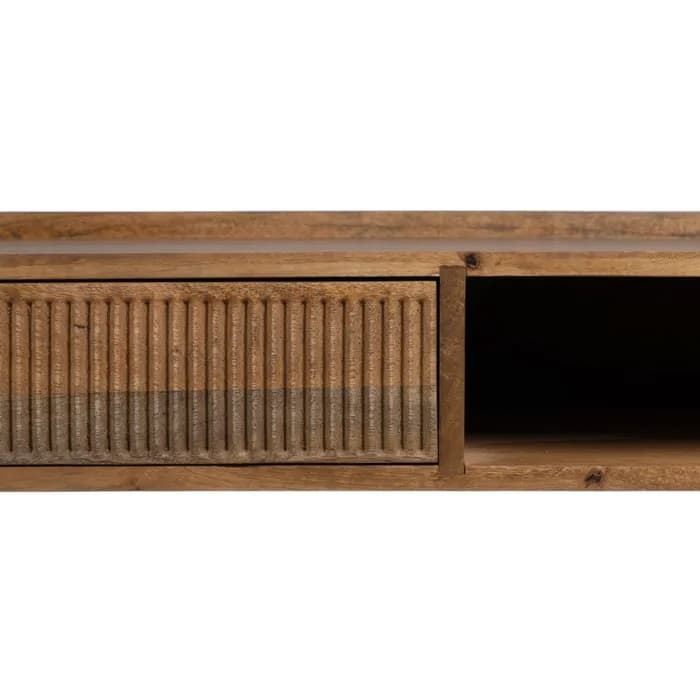 Escritorio natural madera de mango 110x50x76 cm - Imagen 4