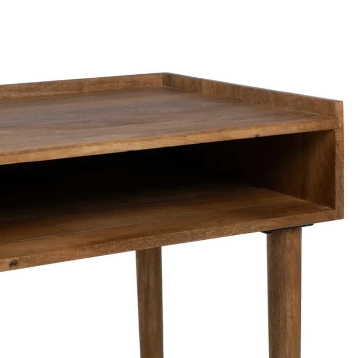 Escritorio natural madera de mango 110x50x76 cm - Imagen 6