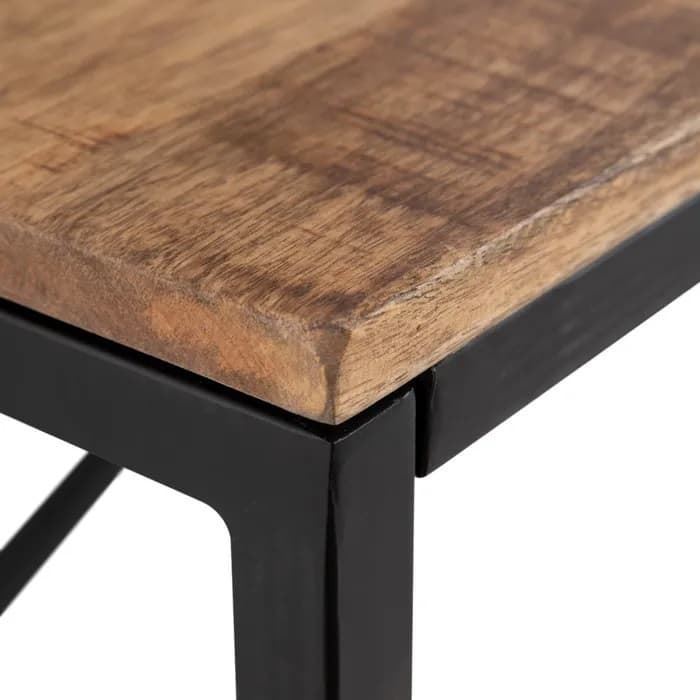 Escritorio natural-negro madera/hierro 120x55x90 cm - Imagen 6