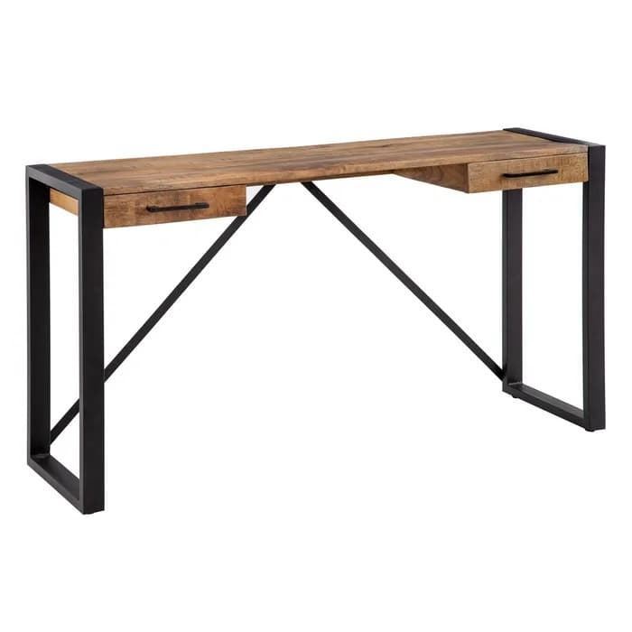 Escritorio natural-negro madera/hierro 140x40x78 cm - Imagen 1