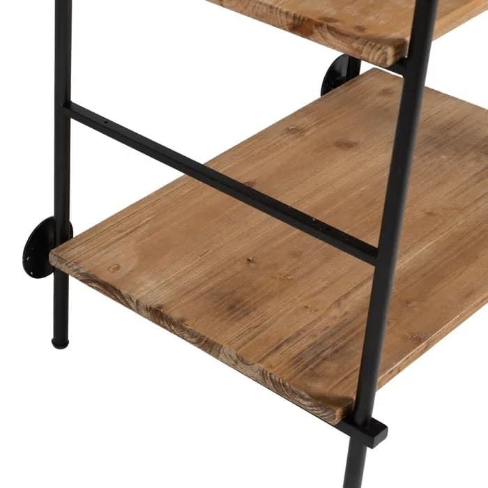 Estantería natural-negro madera/metal 64x44x220 cm - Imagen 4