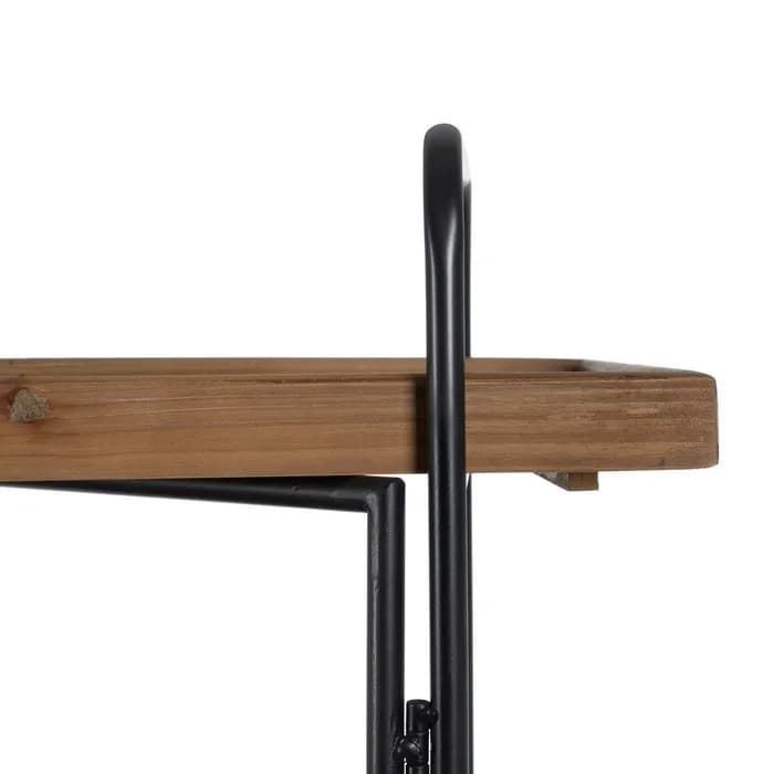 Estantería natural-negro metal/madera 111x34x176 cm - Imagen 4