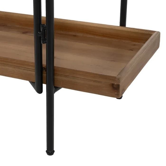 Estantería natural-negro metal/madera 111x34x176 cm - Imagen 5