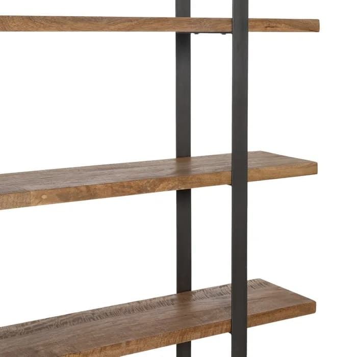 Estantería salón natural madera/hierro 244x30x162 cm - Imagen 3