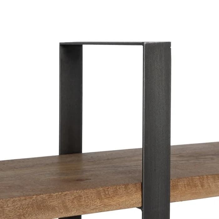 Estantería salón natural madera/hierro 244x30x162 cm - Imagen 4