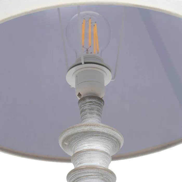 Lámpara suelo beige metal/tejido 38x38x155 cm - Imagen 5