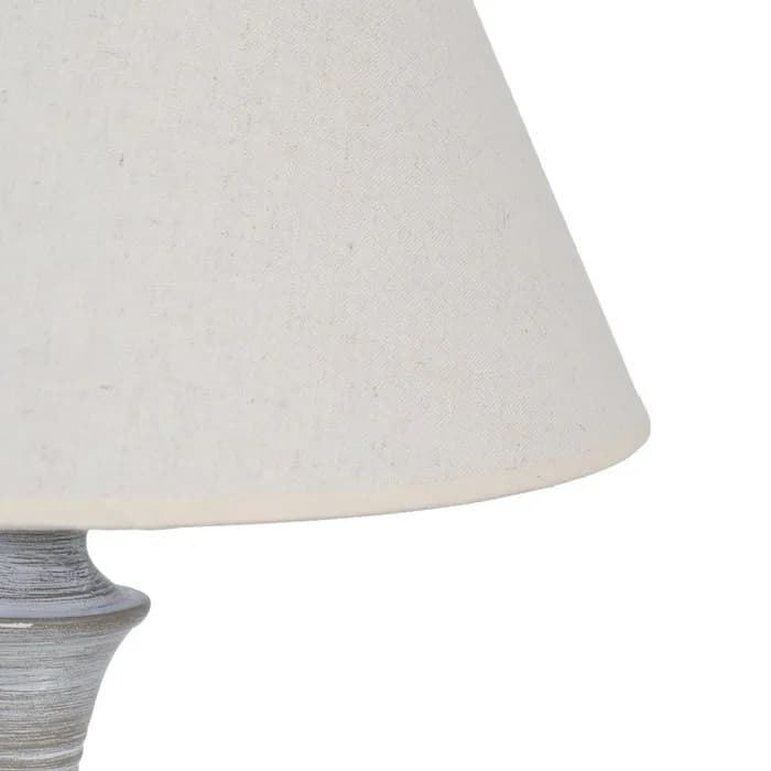 Lámpara suelo blanco rozado metal/tejido 38x38x155 cm - Imagen 3