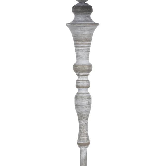 Lámpara suelo blanco rozado metal/tejido 38x38x155 cm - Imagen 4
