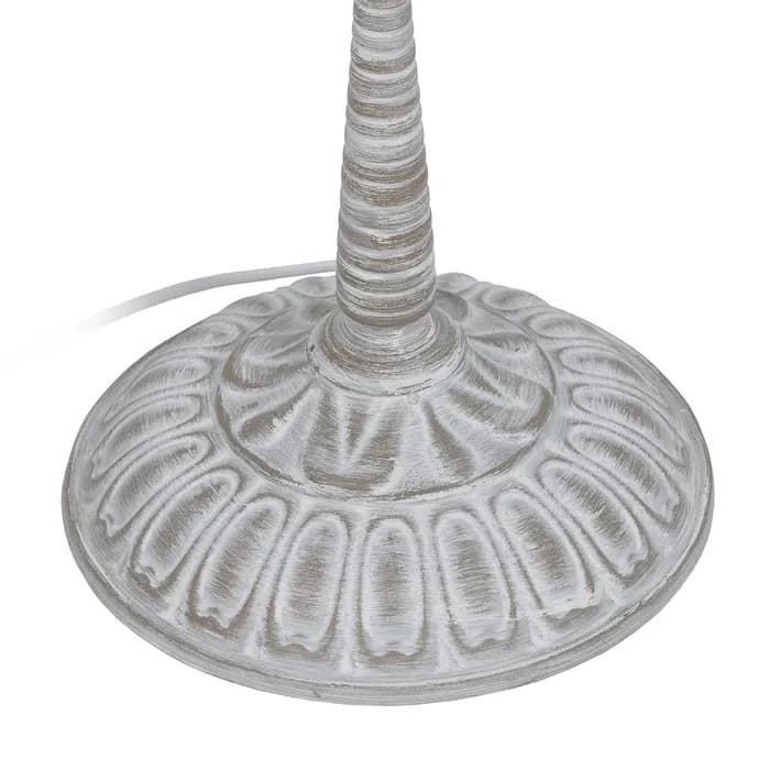 Lámpara suelo blanco rozado metal/tejido 38x38x155 cm - Imagen 6