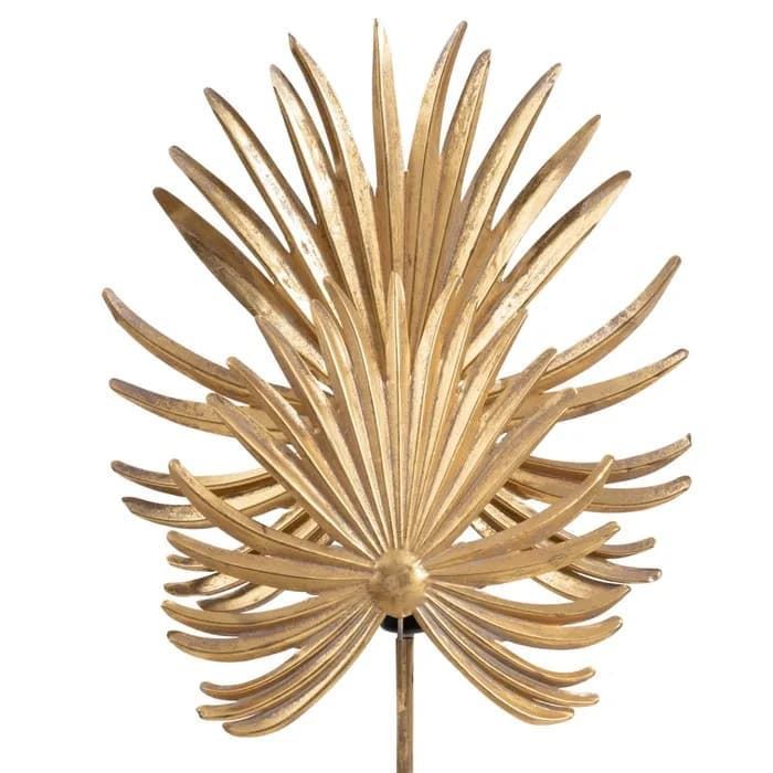 Lámpara suelo hojas oro metal 48.50x23.50x172 cm - Imagen 2