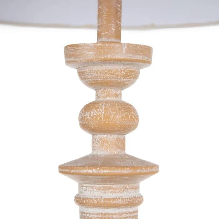 Lámpara suelo natural madera/tejido 50x50x157 cm - Imagen 4