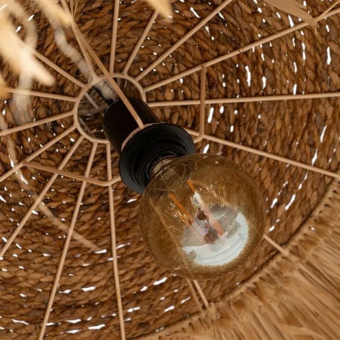 Lámpara techo fibra natural iluminación 80 x 80 x 45 cm - Imagen 6