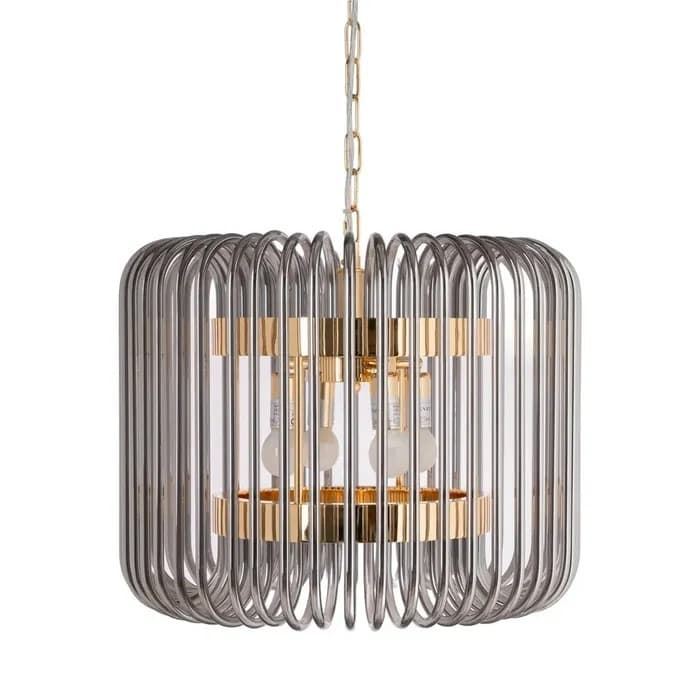 Lámpara techo oro-gris cristal 49,50 x 49,50 x 40 cm - Imagen 1