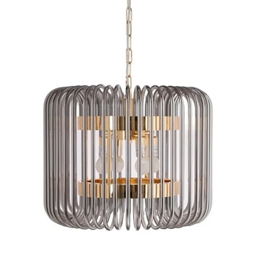 Lámpara techo oro-gris cristal 49,50 x 49,50 x 40 cm - Imagen 1