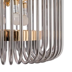 Lámpara techo oro-gris cristal 49,50 x 49,50 x 40 cm - Imagen 2