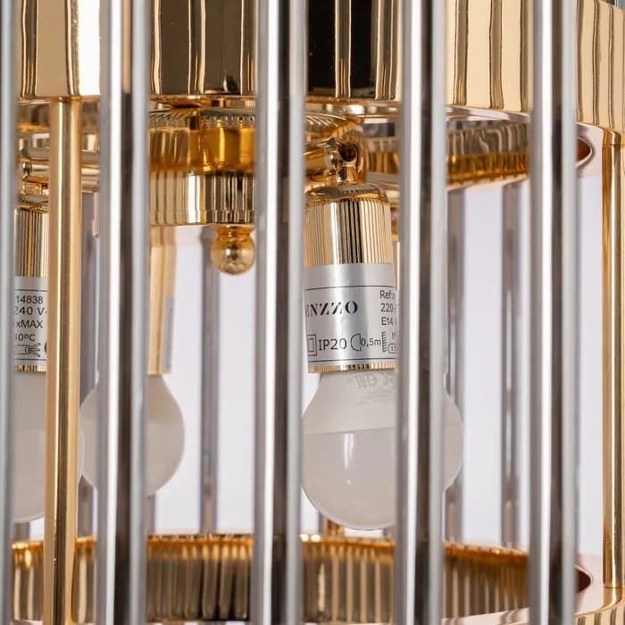 Lámpara techo oro-gris cristal 49,50 x 49,50 x 40 cm - Imagen 4