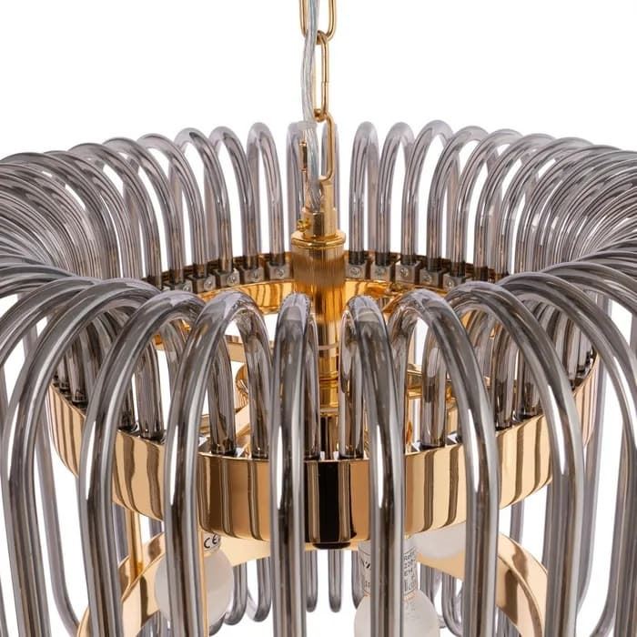 Lámpara techo oro-gris cristal 49,50 x 49,50 x 40 cm - Imagen 5