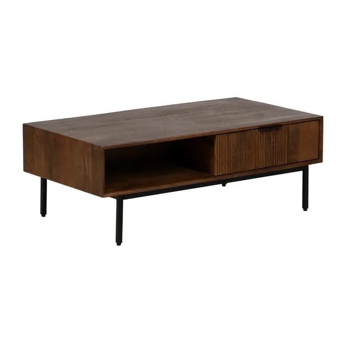 Mesa centro madera de mango salón 110 x 60 x 40 cm - Imagen 1