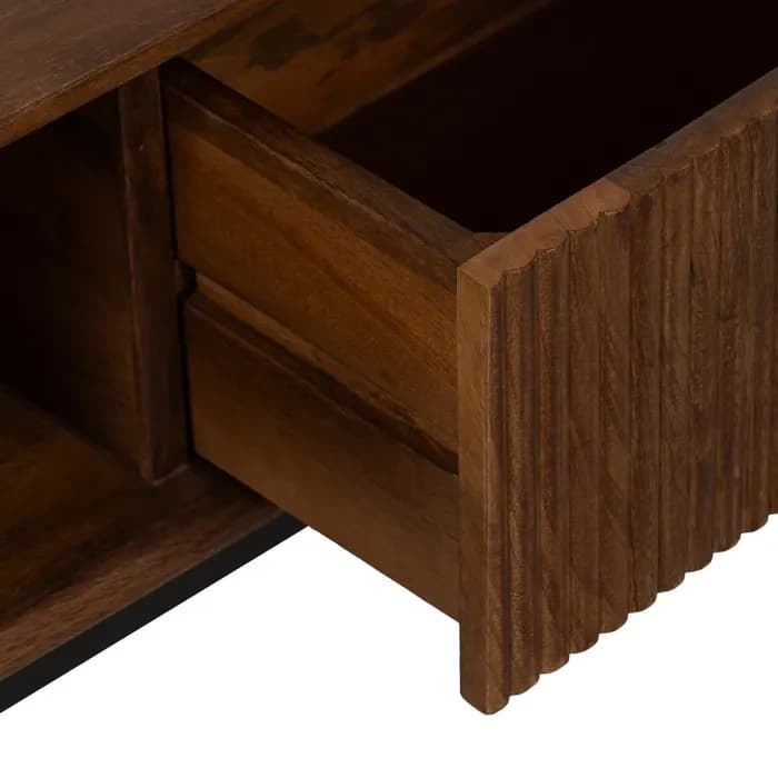 Mesa centro madera de mango salón 110 x 60 x 40 cm - Imagen 5