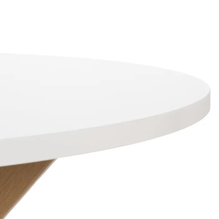 Mesa comedor blanco-natural DM-metal 120 x 120 x 76 cm - Imagen 3