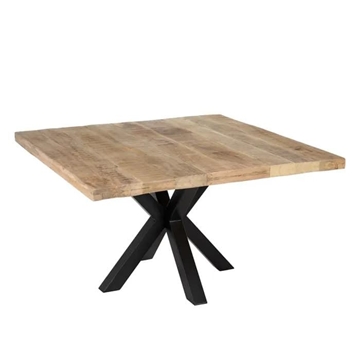 Mesa comedor natural-negro 130 x 130 x 76 cm - Imagen 1