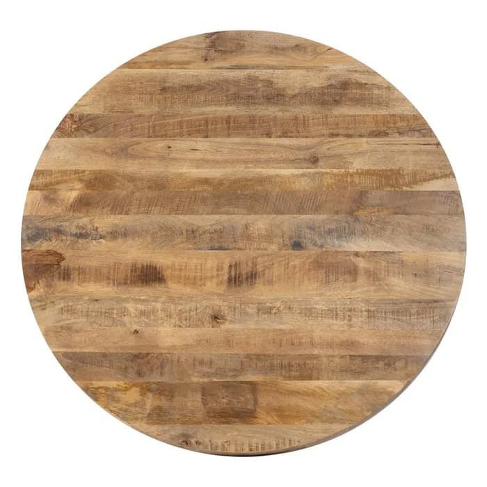 Mesa comedor natural-negro madera-hierro 140 x 140 x 77 cm - Imagen 5