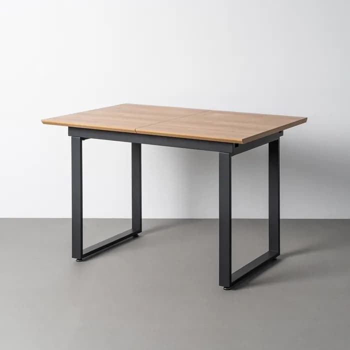 Mesa extensible natural DM-metal salón 120 x 80 x 76 cm - Imagen 1