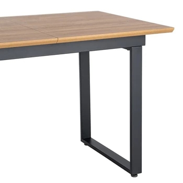 Mesa extensible natural DM-metal salón 120 x 80 x 76 cm - Imagen 2