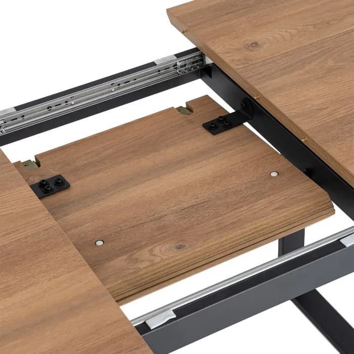 Mesa extensible natural DM-metal salón 120 x 80 x 76 cm - Imagen 3