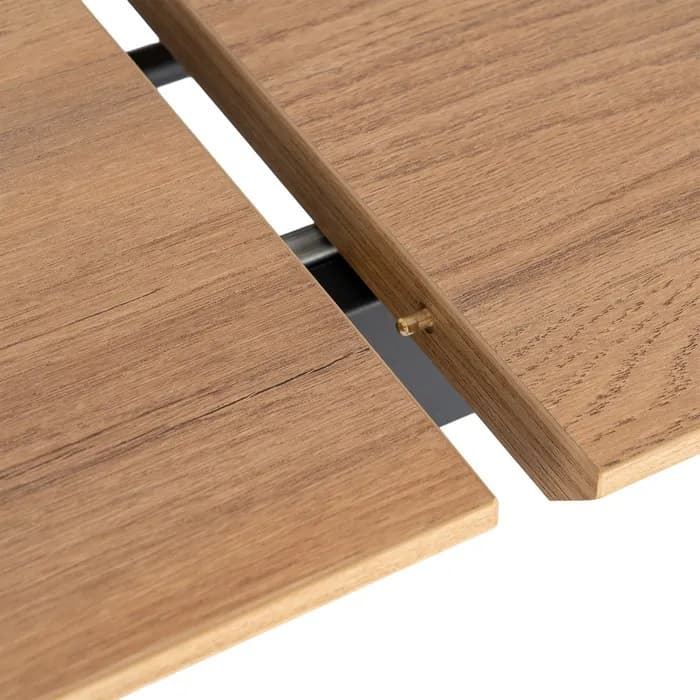 Mesa extensible natural DM-metal salón 120 x 80 x 76 cm - Imagen 5