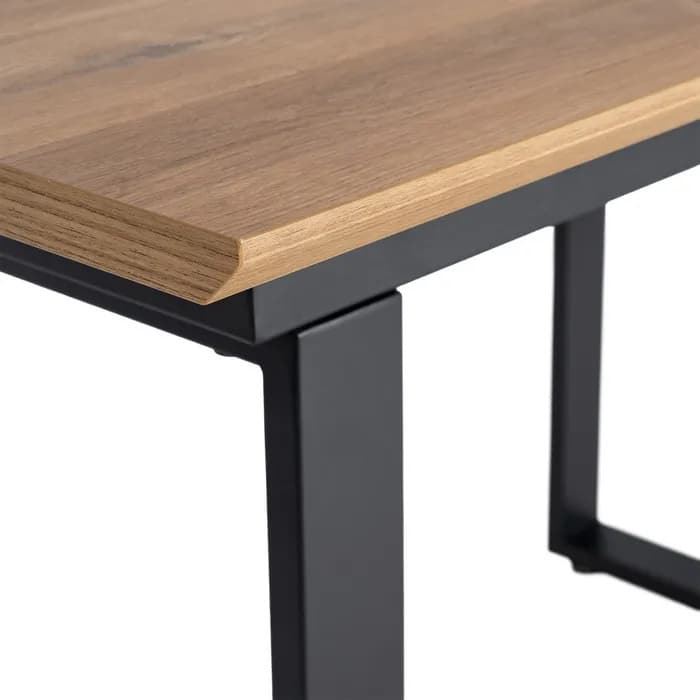 Mesa extensible natural DM-metal salón 120 x 80 x 76 cm - Imagen 7