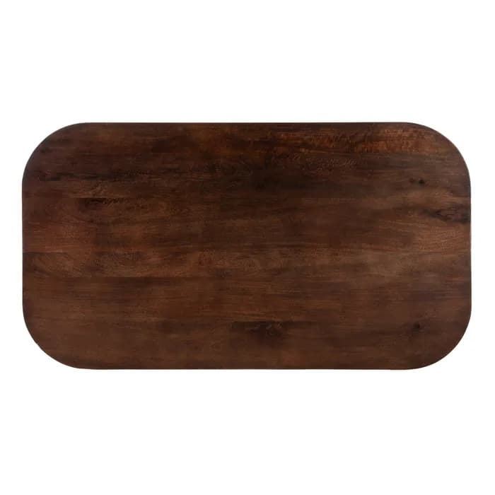 Mesa marrón oscuro madera de mango 145 x 80 x 75 cm - Imagen 6