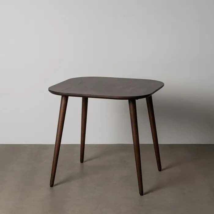 Mesa marrón oscuro madera de mango 80 x 80 x 75 cm - Imagen 1