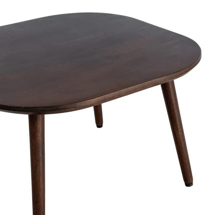 Mesa marrón oscuro madera de mango 80 x 80 x 75 cm - Imagen 3
