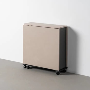 Mesa plegable negro-crema 148 x 71 x 74 cm - Imagen 1